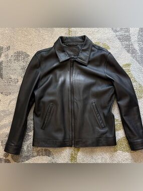Thursday Boots Company Black Leather Zip-Front Jacket [Keanu]